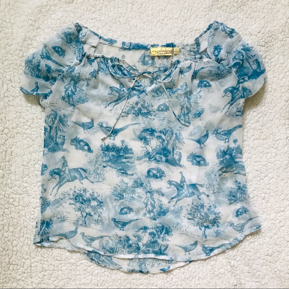 Princess Vera Wang | sheer white/blue Blouse